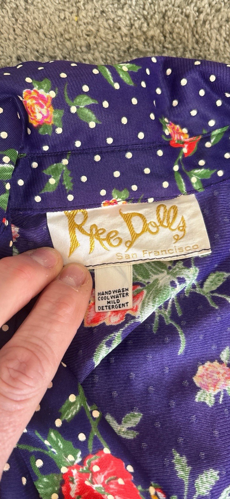 Vintage “Rag Dolls” Matching Set Skater Skirt And Crop Top Polka Dot Floral