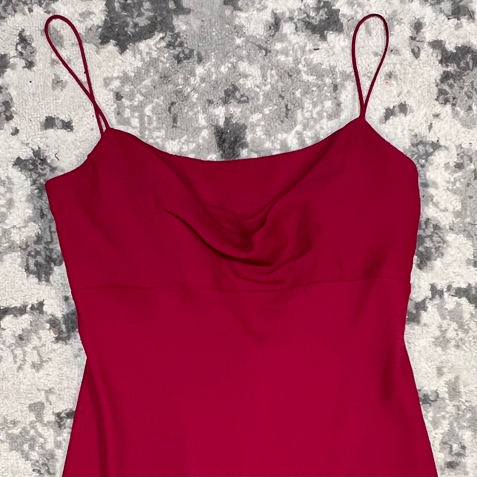 Michaelangelo Vintage Red Cowl Neck Evening Gown with Matching Shawl Size 12
