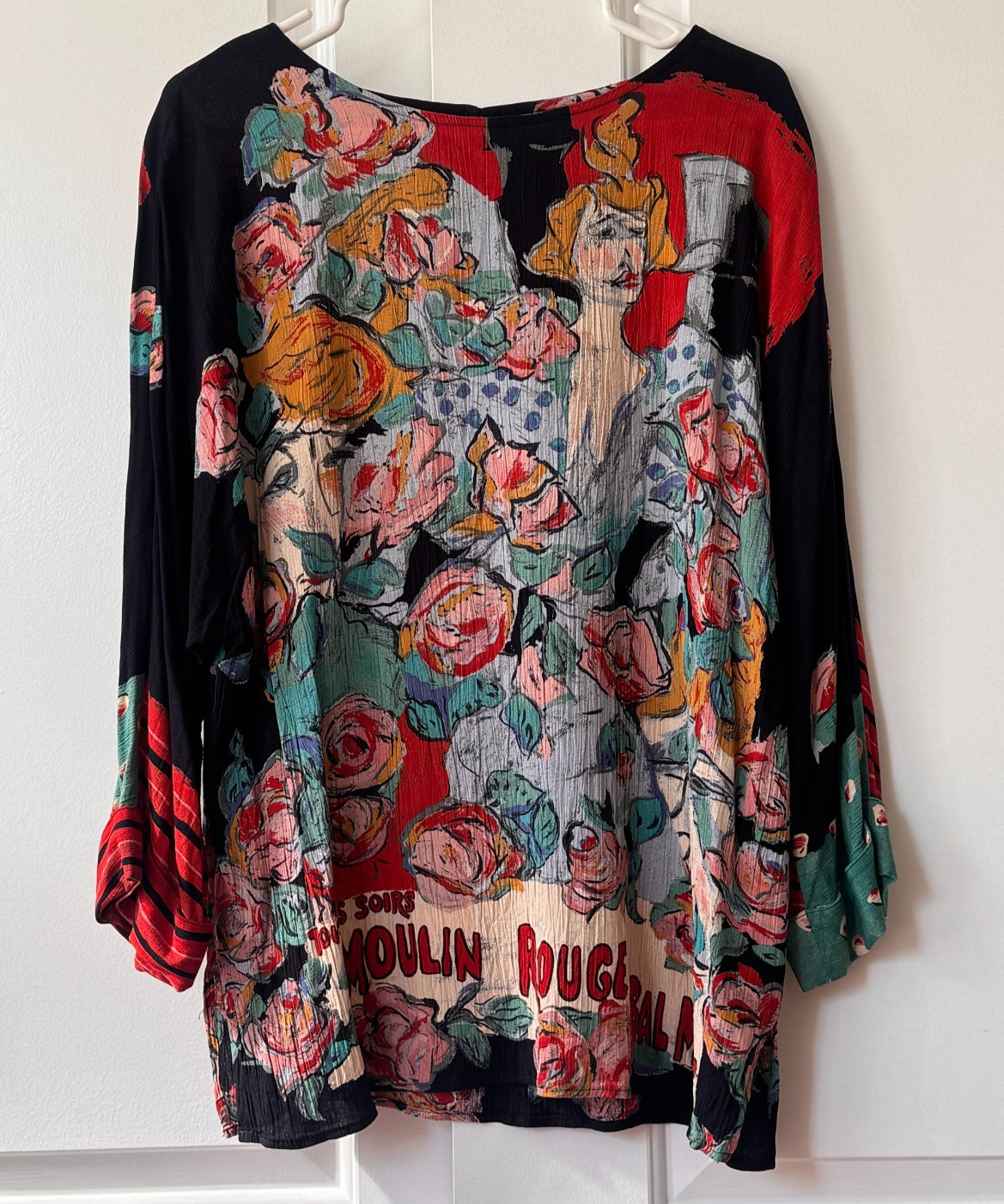Vintage Carole Little Moulin Rouge Dolman Top 10/12 Large 1990s