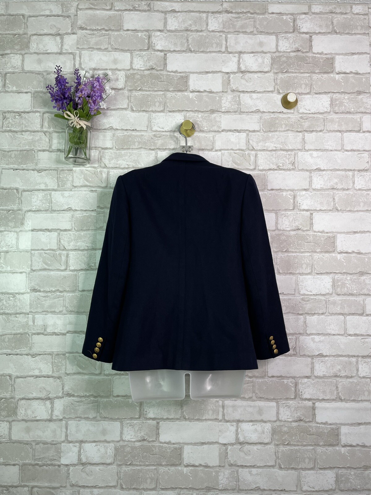 VINTAGE Evan Picone Navy Blue Wool Blend Jacket Skirt Set