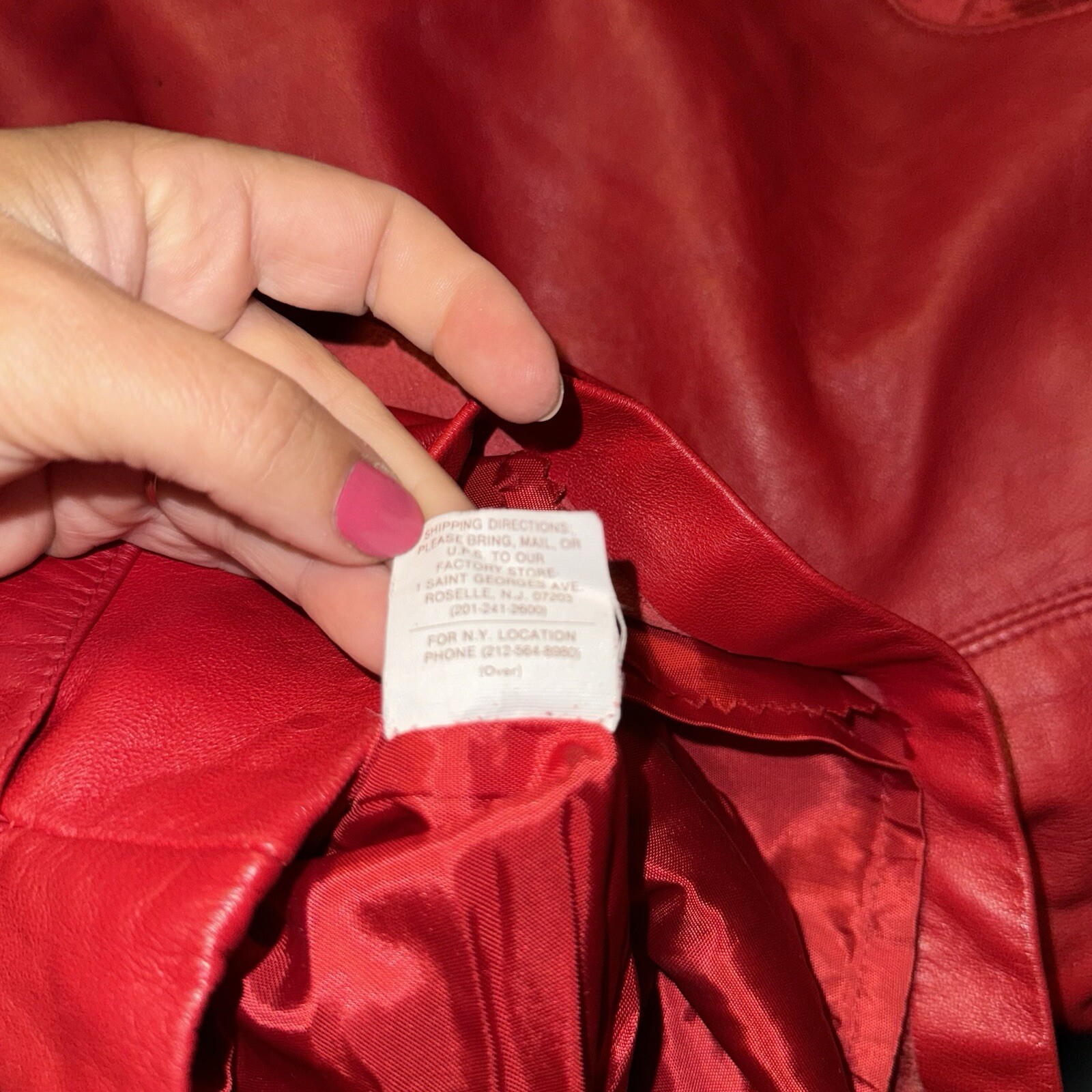 Vintage 1980s Red Leather Dress Vakko USA Sz S