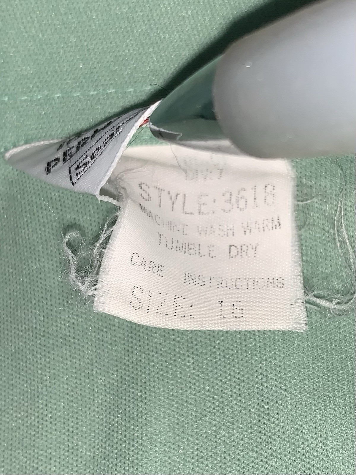 C1 80s Mint Green Button Up Blouse Short Sleeve Pointed Collar SZ 16 M/L SEARS