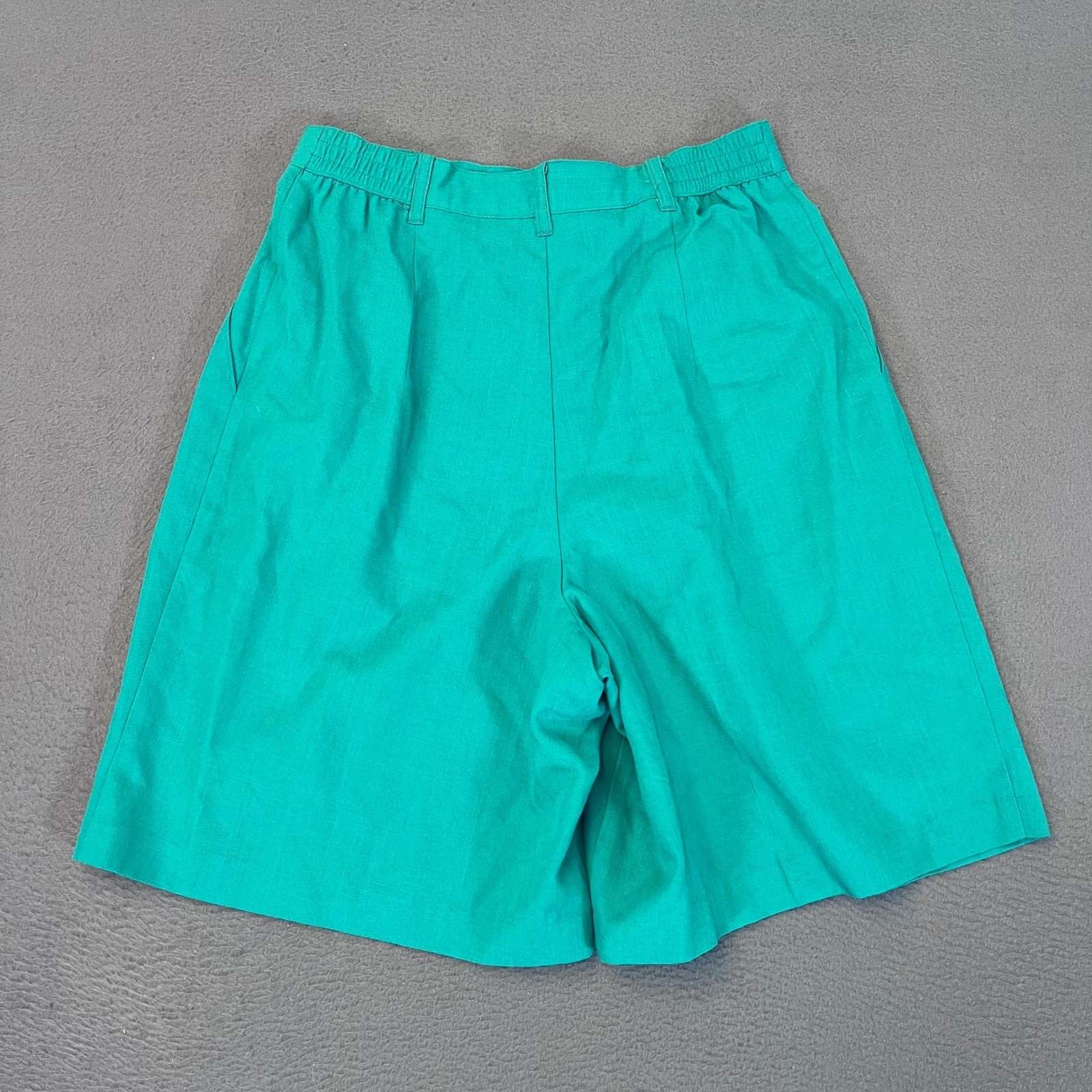 Sag Harbor Vintage High Waisted Pleated Shorts Teal Green 3763 Size 12P 26W 8″