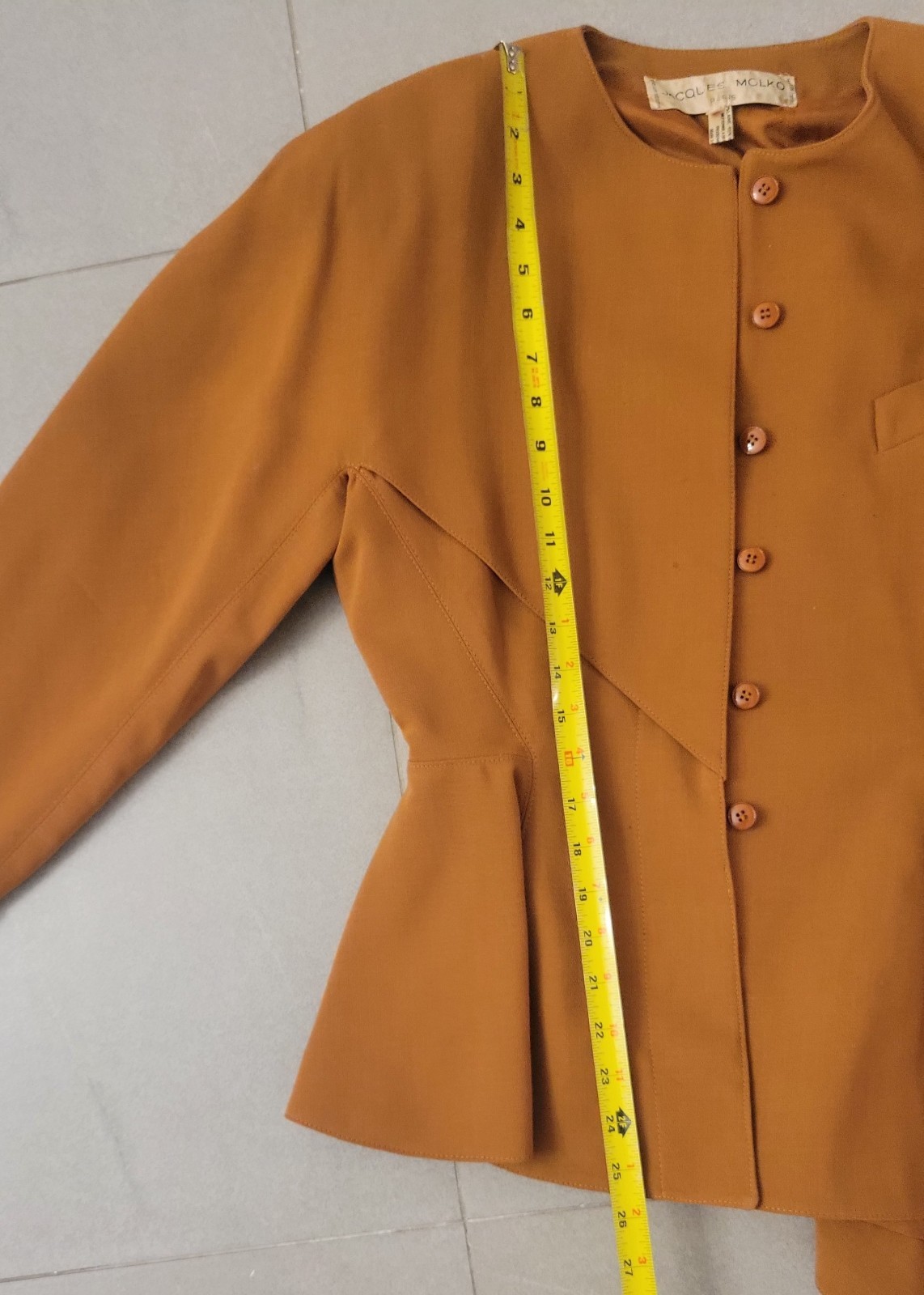 Vtg Skirt Suit Sz 8 French Import Couture 80’s Paris Wool Jacques Molko Note Gvc
