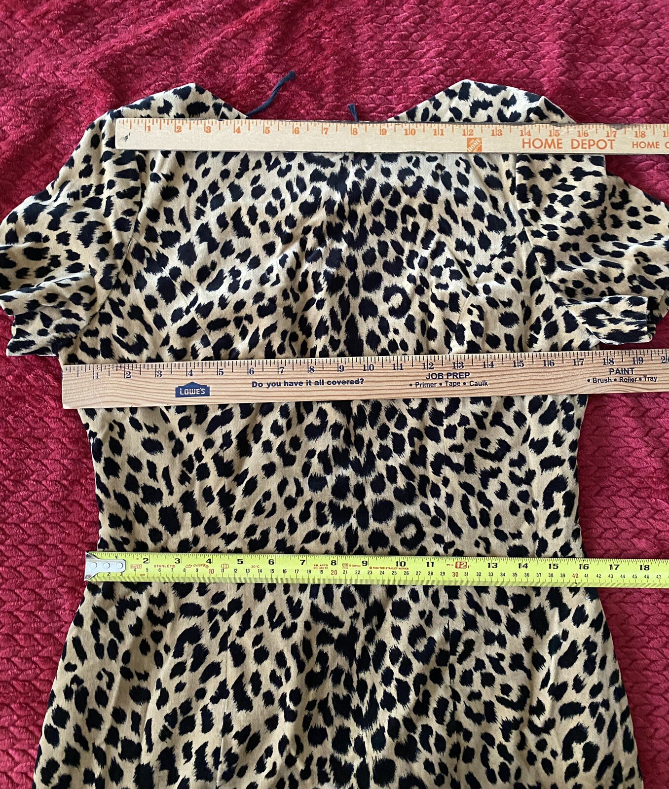 Misty Lane Velvet Cheetah Dress, Size 8, velvet leopard print vintage