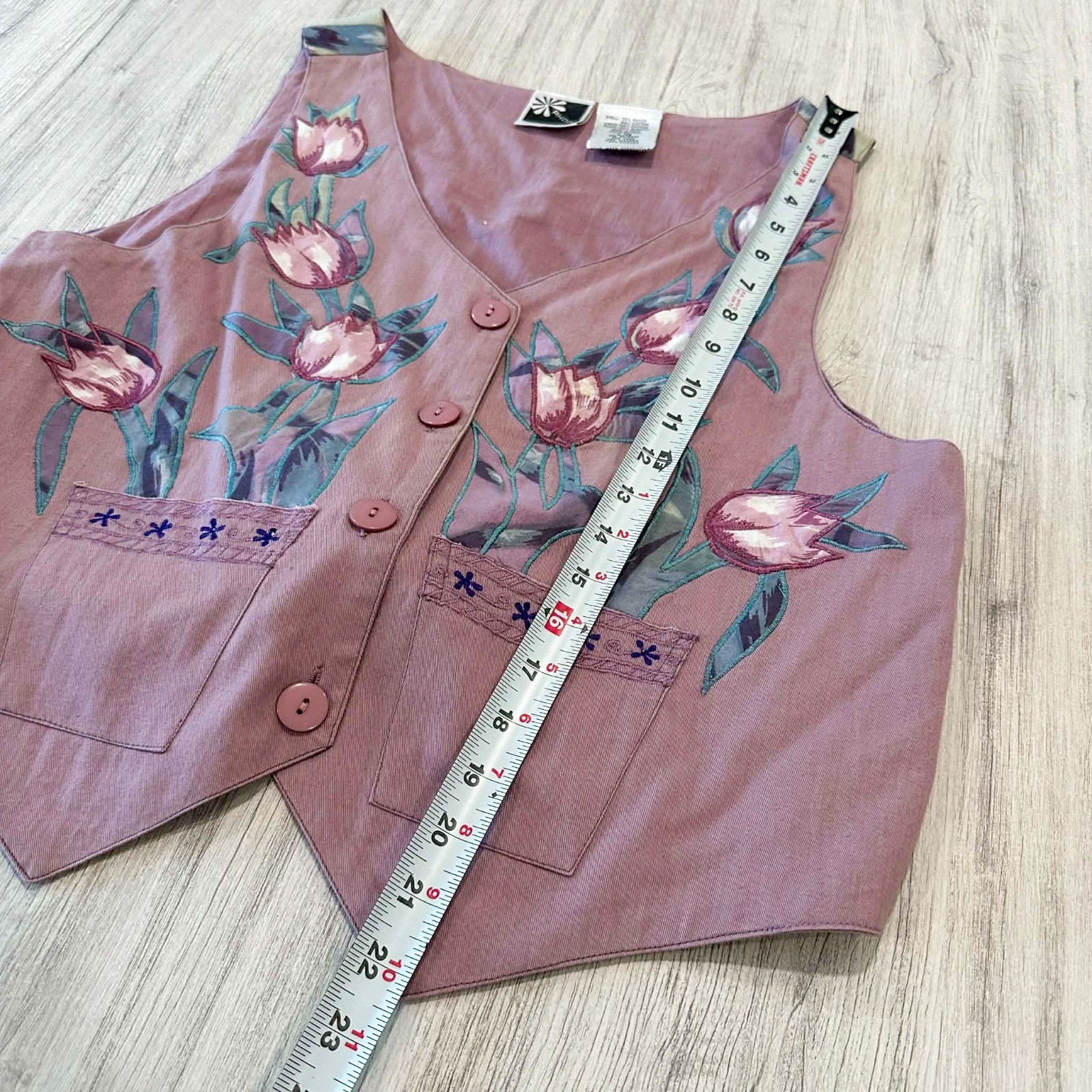 Vintage Phool 2 Piece Set Women’s L Floral Tulip Vest Skirt Boho Hippie Y2K Sz L