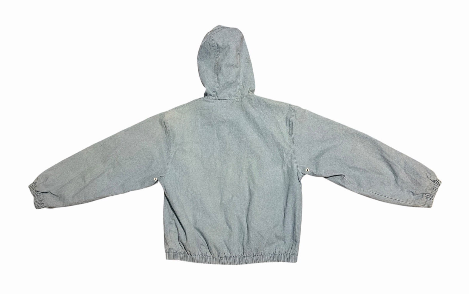 Eddie Bauer Outsoor Chambray Denim Jacket Women’s M Light Blue Hooded Vintage