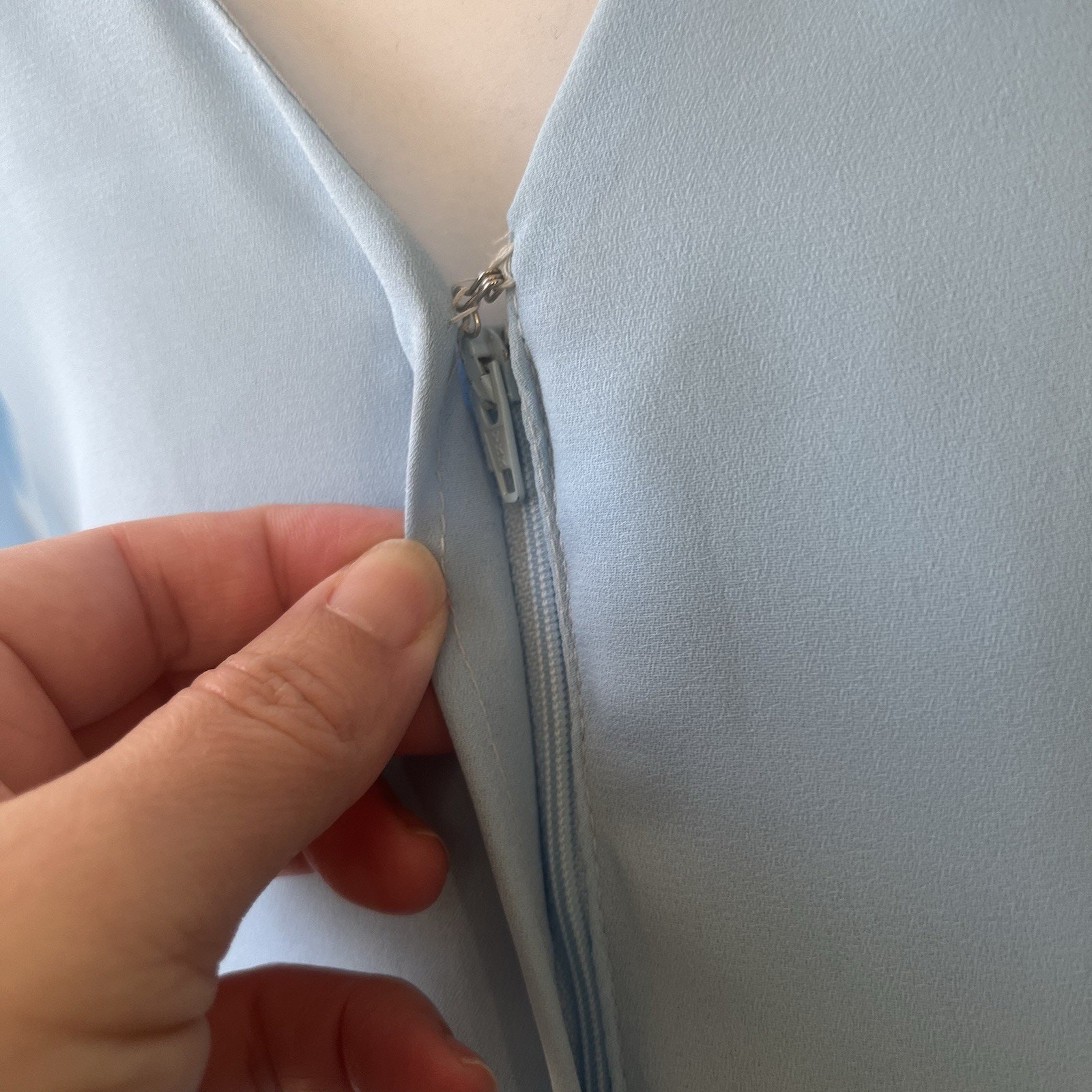 Vintage Drop waist Long sleeve Blue Dress