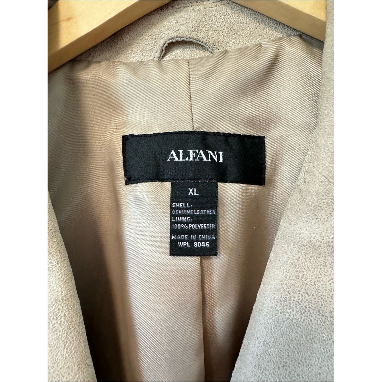 Alfani Women’s Tan Suede Button Front Leather Jacket XL Y2K Vintage Spring Fall