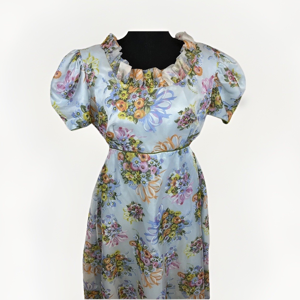 ABC ANGELAIR BY MONIKA Floral Vtg Dress Small Medium Pre 1963 See Measurements