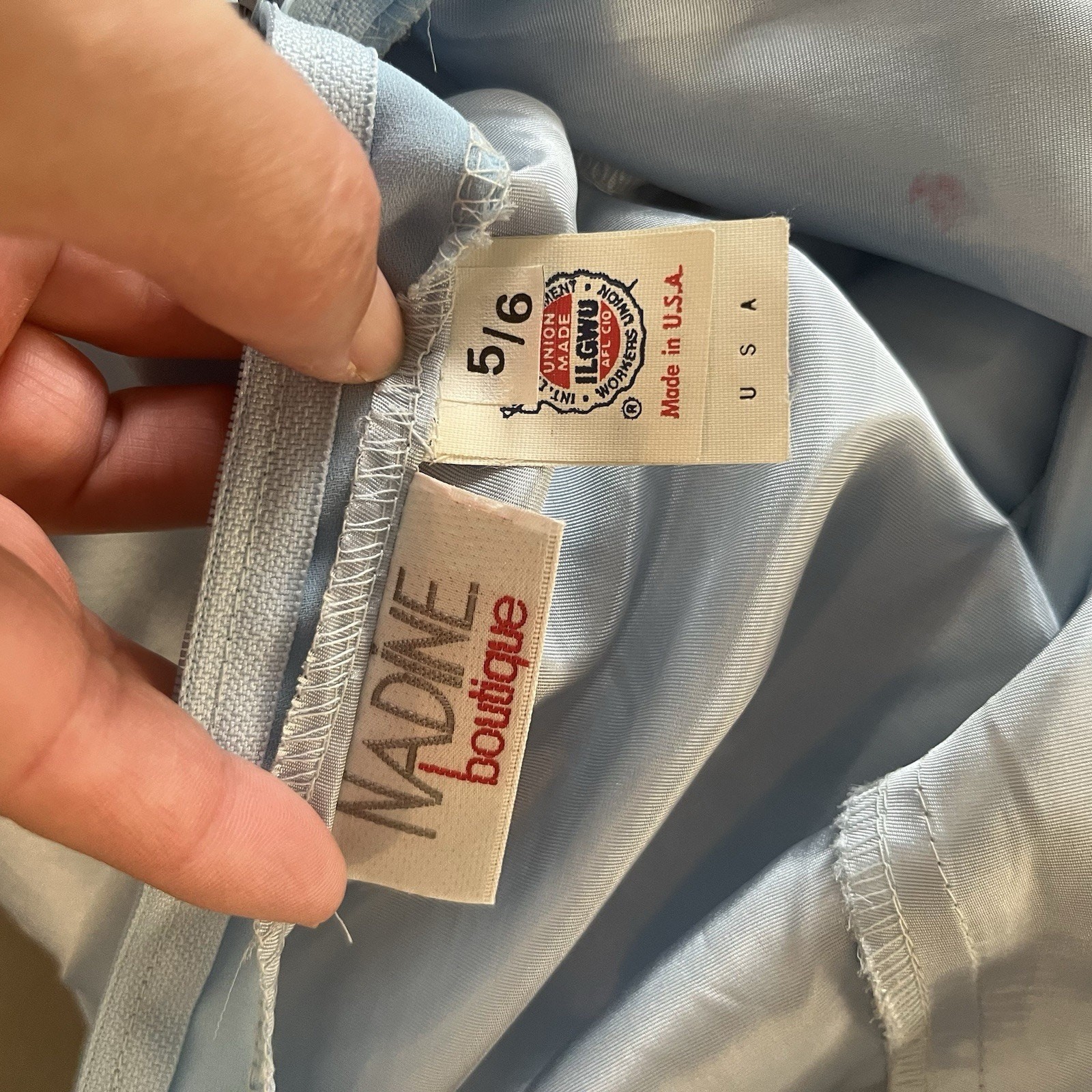 Vintage Drop waist Long sleeve Blue Dress