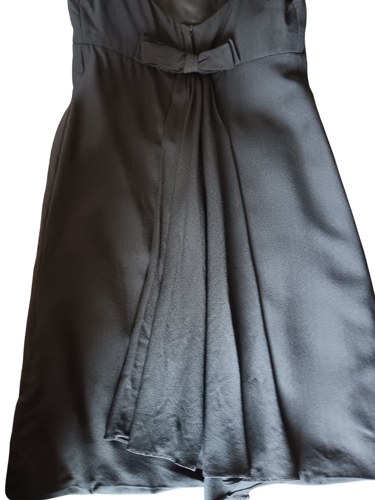 Vintage 1960s The House of Nu-Mode Black Dress Cutout Back Bow Elegant Goth