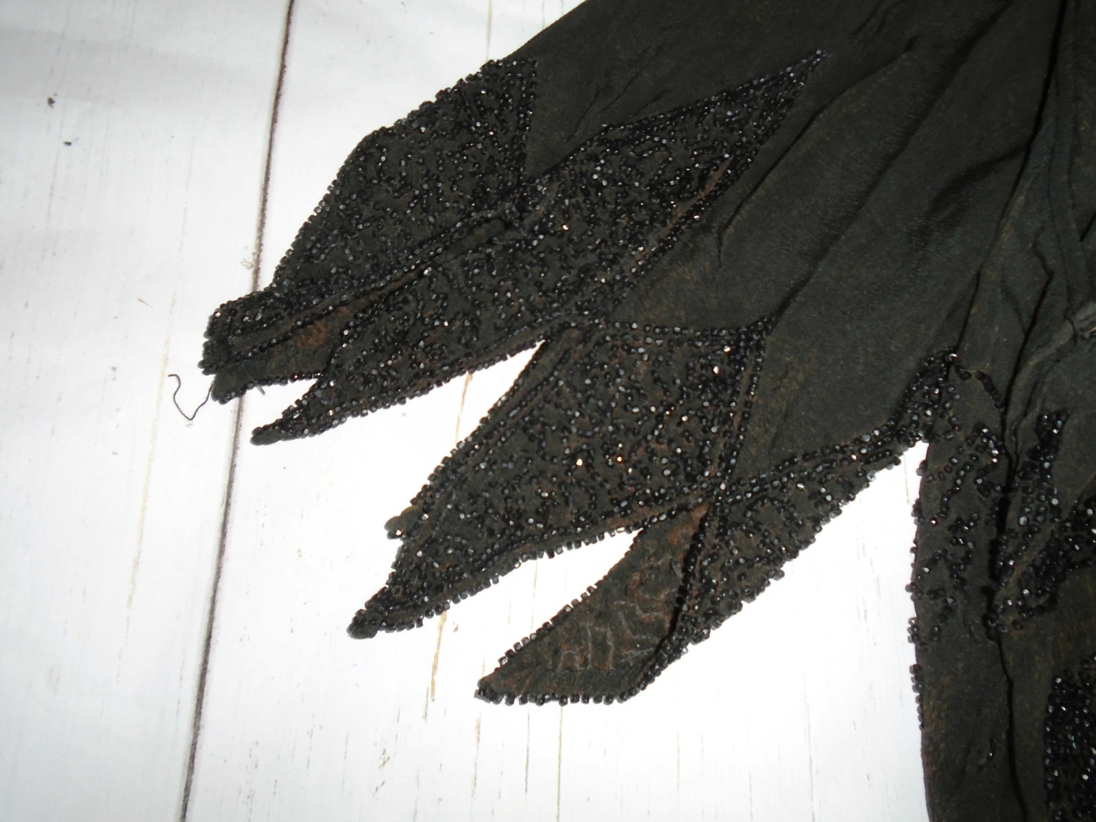 Two Piece Silk Crepe BEADED Antique Victorian Flapper Women’s Blouse Top