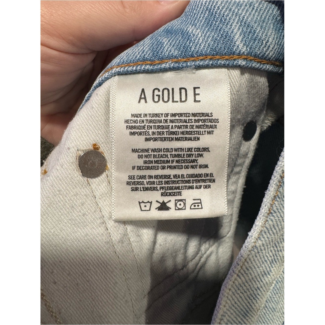 AGOLDE Skirt Light Blue Distressed Denim Mini size 26 $148
