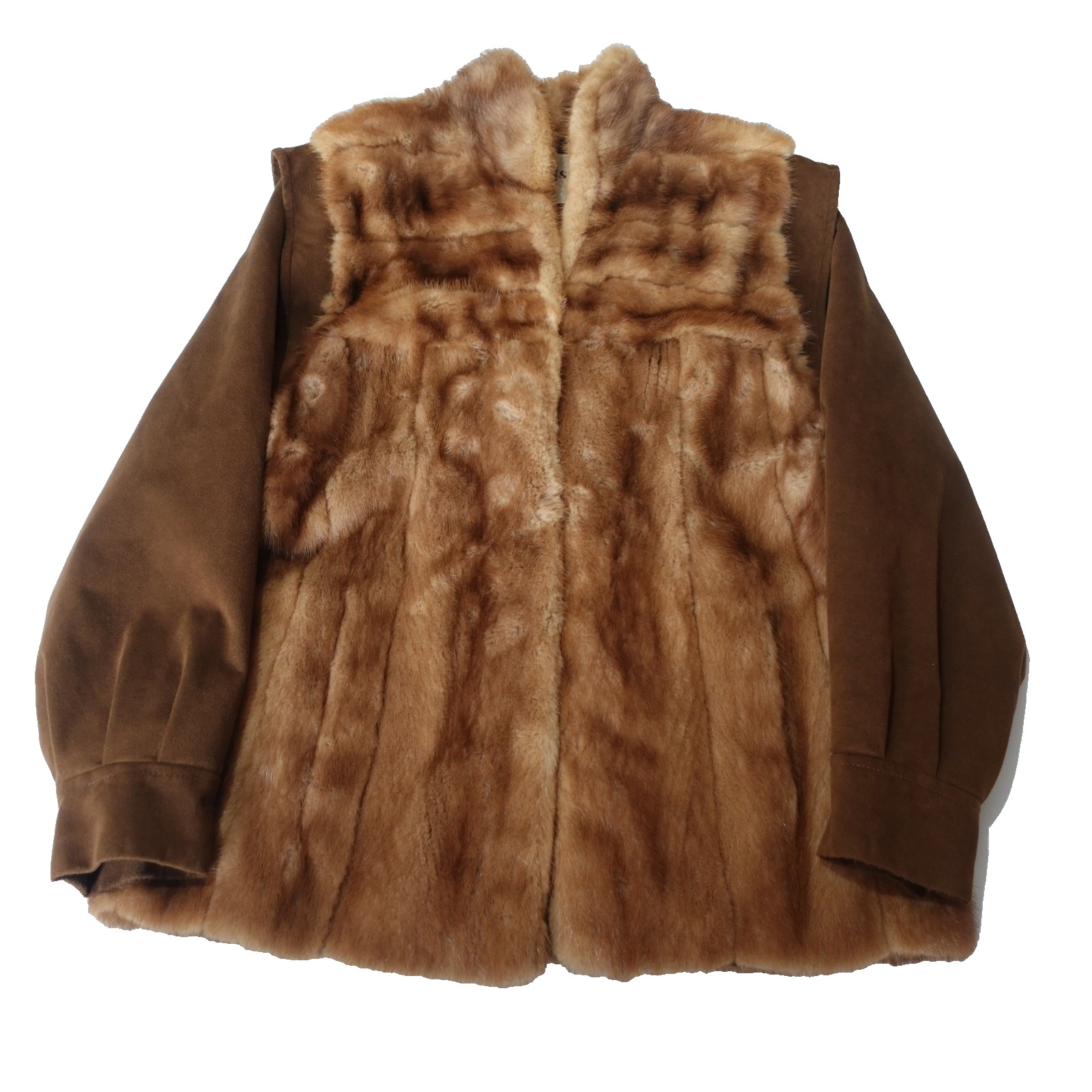 Vintage 90s Vincent’s Indiana Brown Mink Fur Coat Women’s M Removable Sleeves