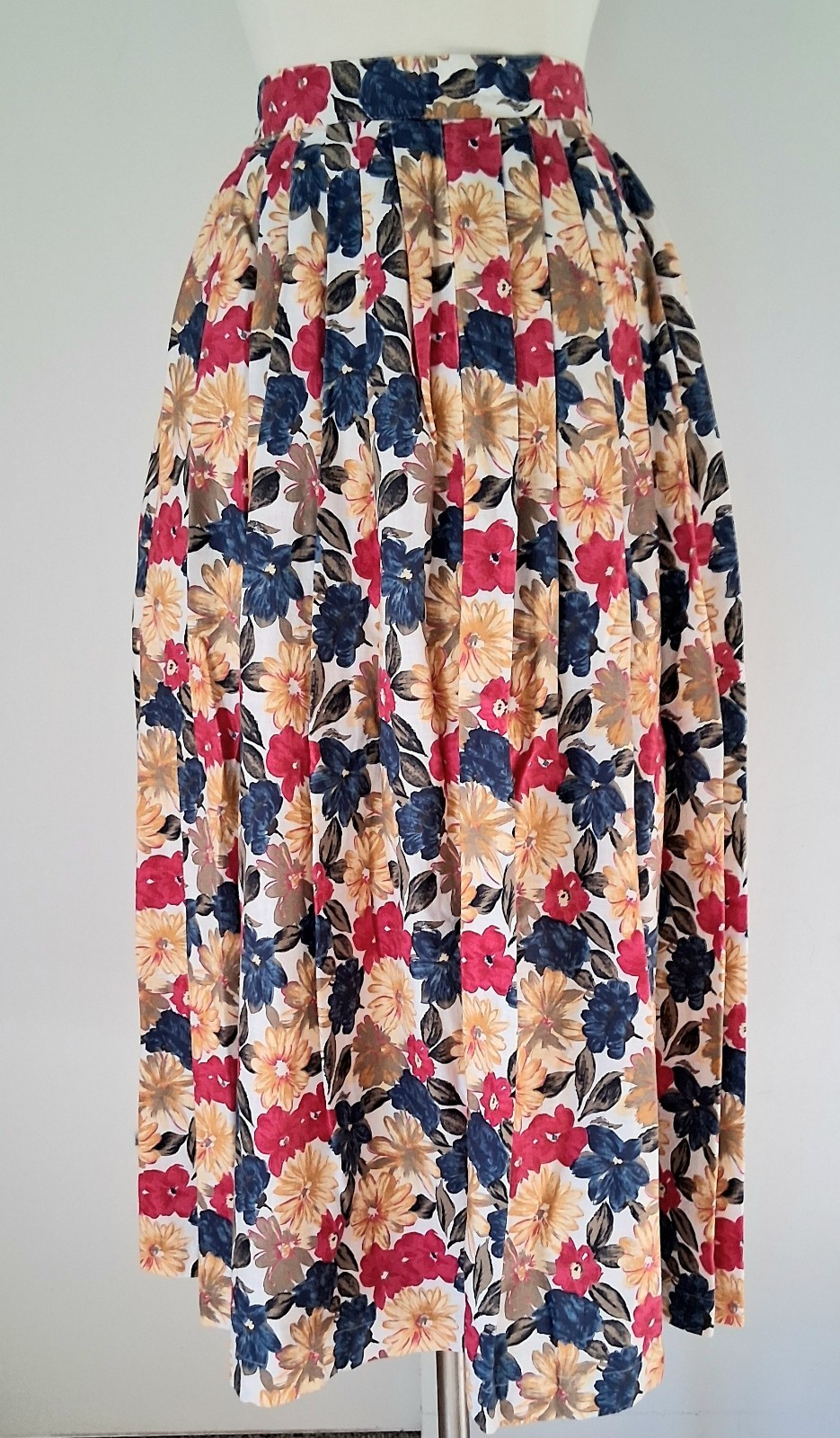 VTG Dockers 2Pc Pleated Skirt Button Up Top Floral Dress Outfit Size Small/XS