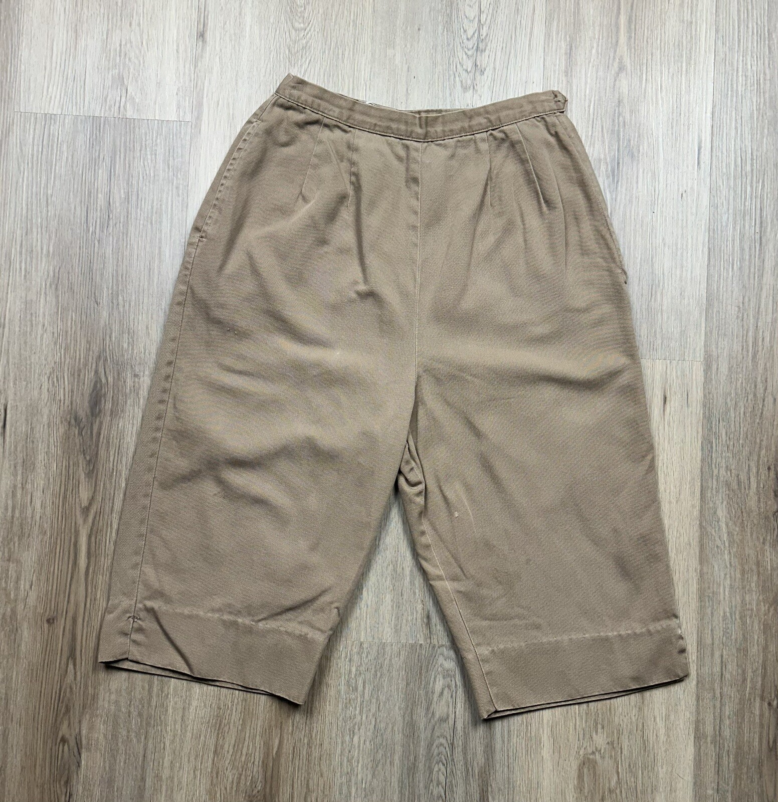 40s VINTAGE Stockton of Dallas Brown Capri Shorts Size 22 Summer Casual Women