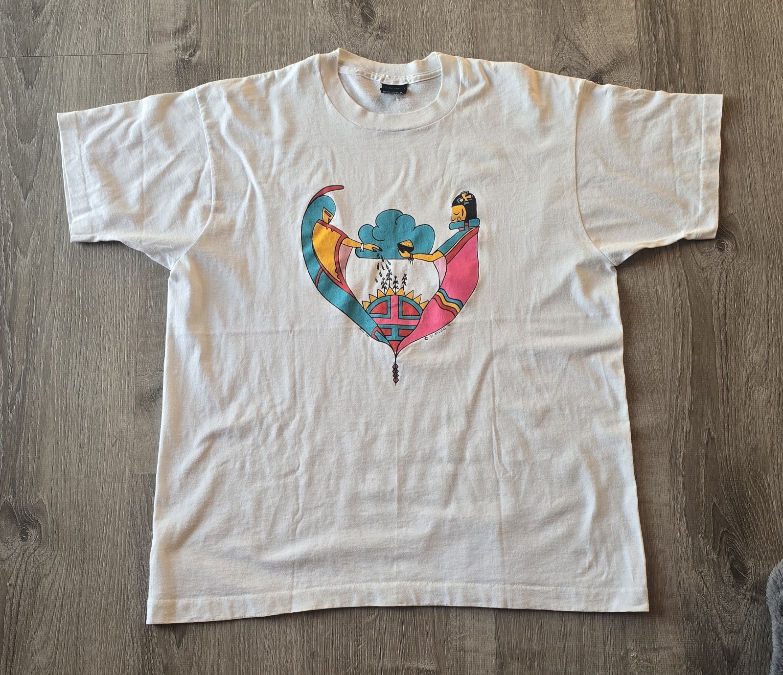Single Stitch Native American Womans T Shirt Aldo Ray VTG Single Stitch 1991 XL