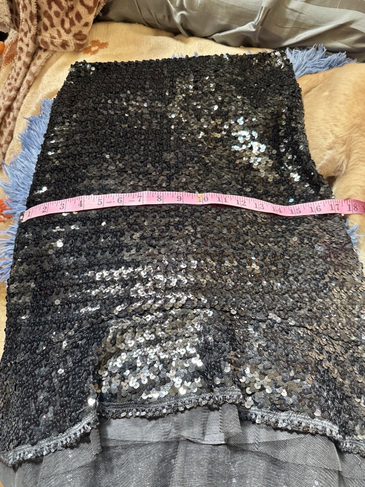 Vtg Nanette Lepore Black Sequin Mermaid Skirt High Low Pencil 4 S Flute