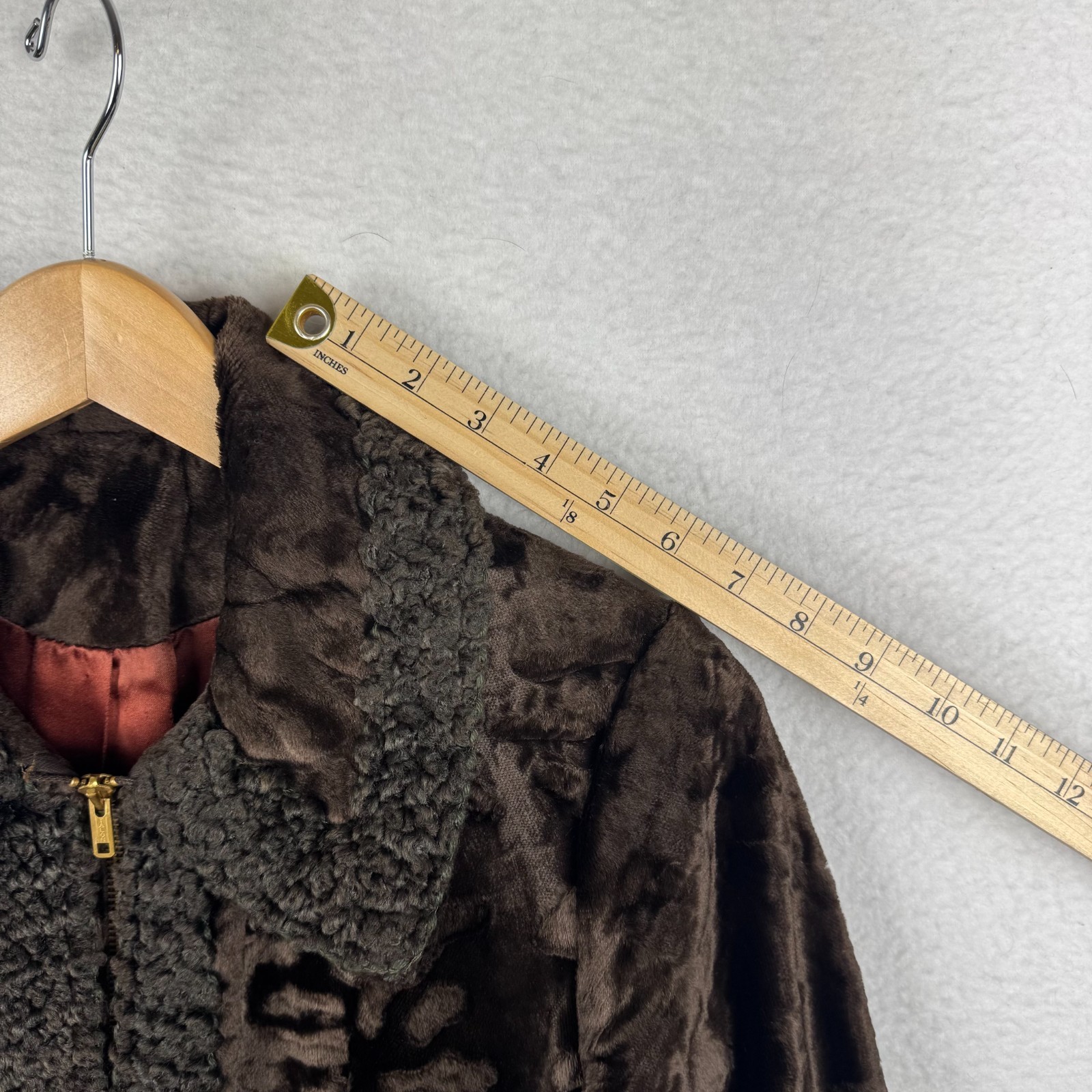 Vintage 70s 80s Country Pacer Womens ~Small Brown Faux Fur Long Brown Coat Fancy