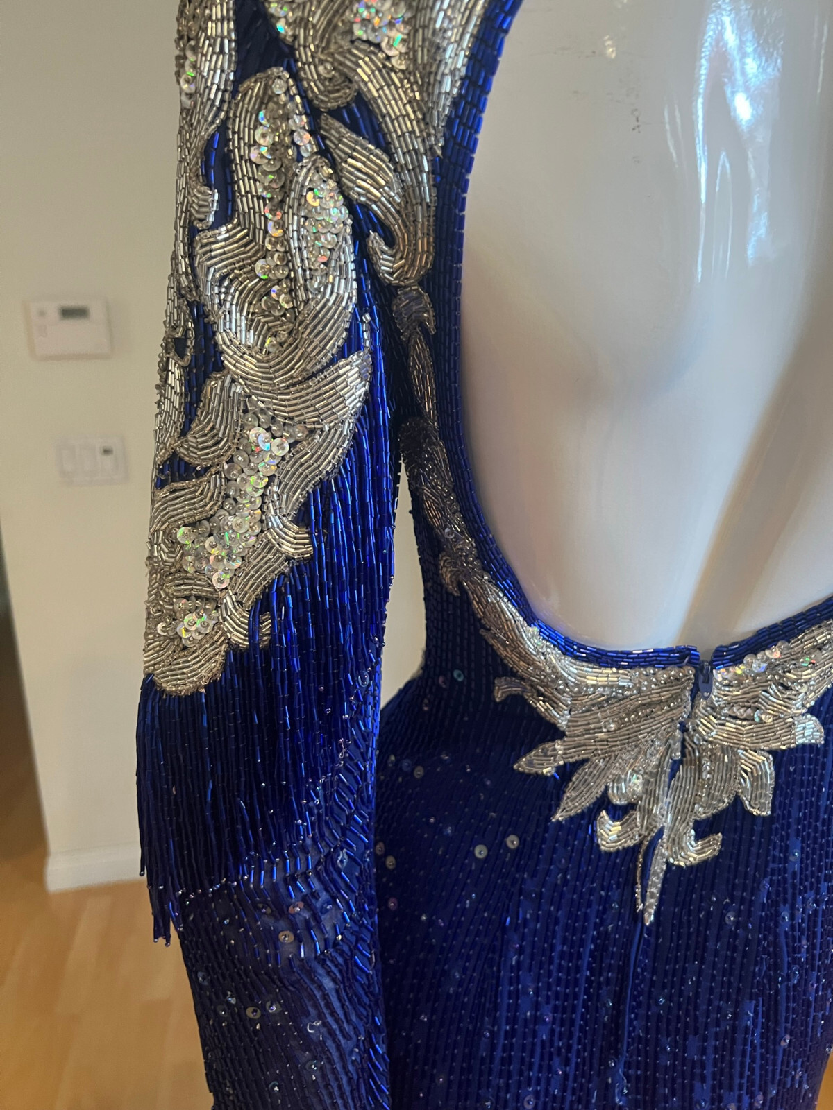 80’S VINTAGE NAEEM KHAN RIAZEE X LILLIE RUBIN EMBELLISHED BEADED GOWN SZ S SMALL