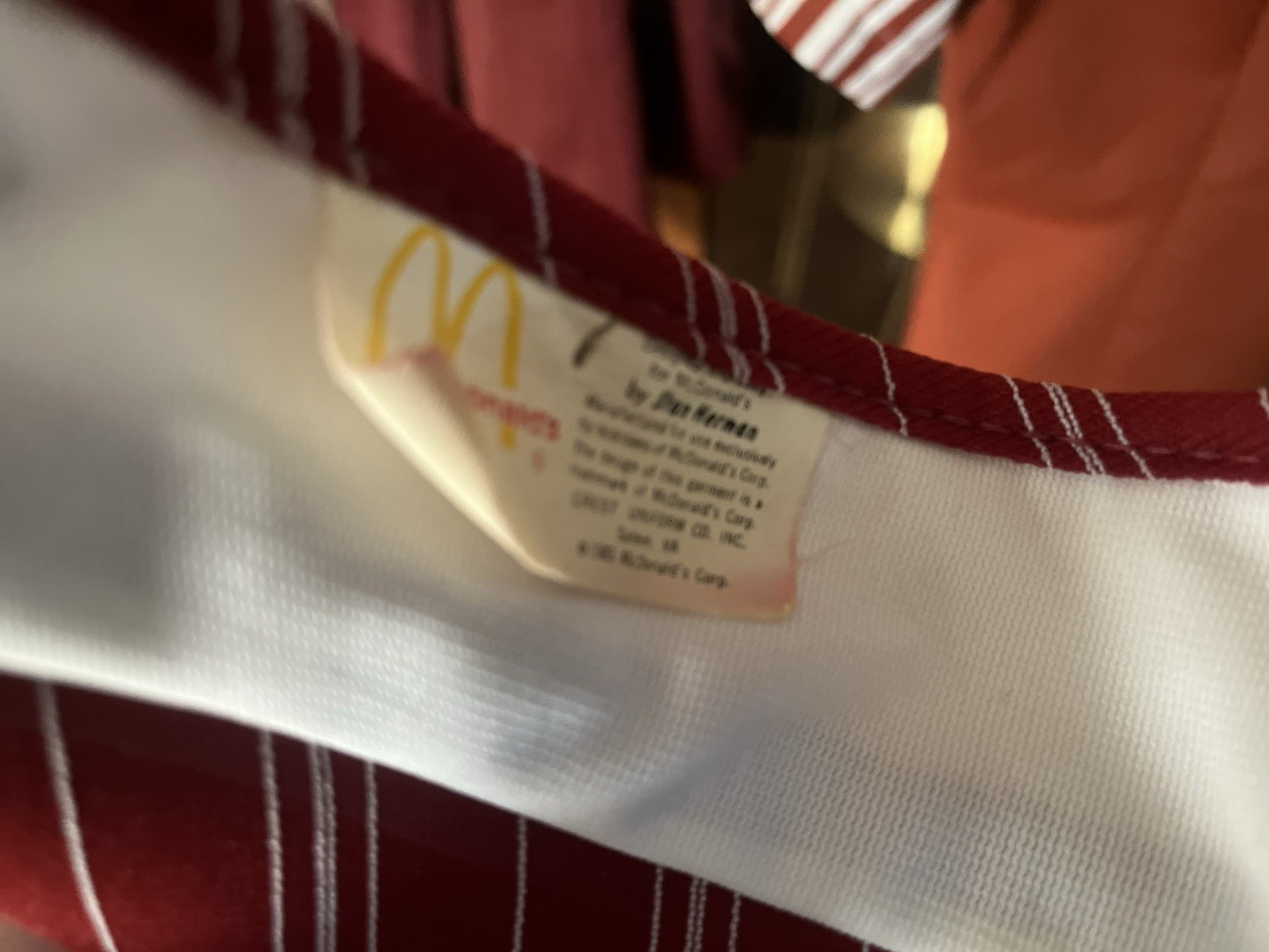 Vintage 70’s McDonald’s Uniform Dress Orange Restaurant Slacks Cap USED AS FOUND