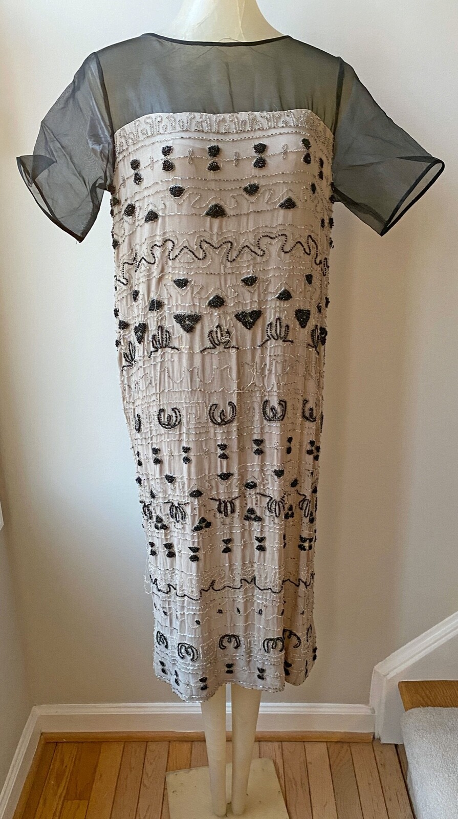 Vintage Beaded Silk Crepe Dress WW20