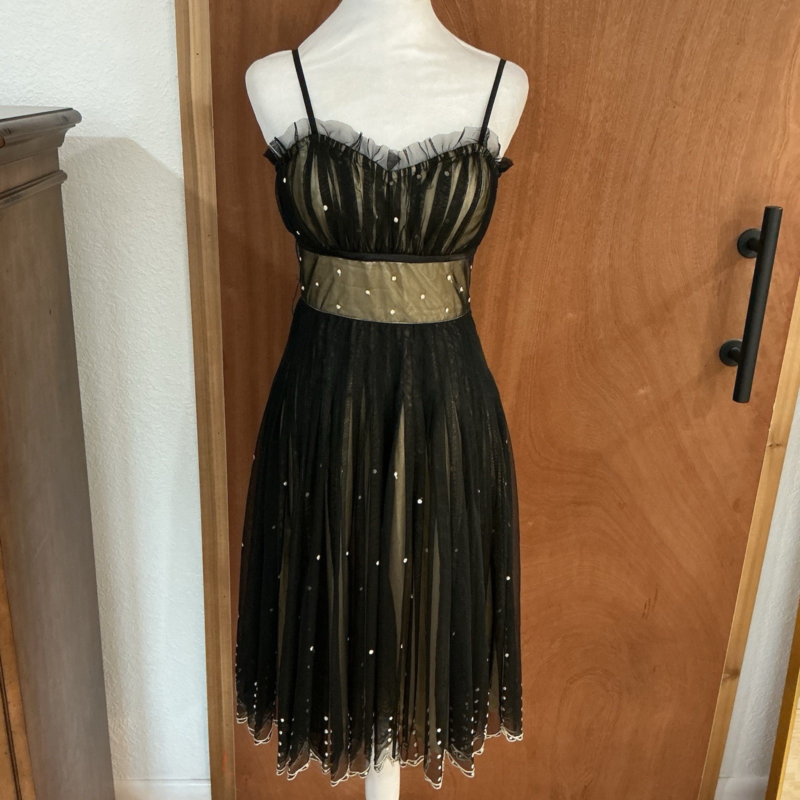 Vintage Scala Black Illusion Dress S Whimsygoth Homecoming Fall Wedding Art Deco