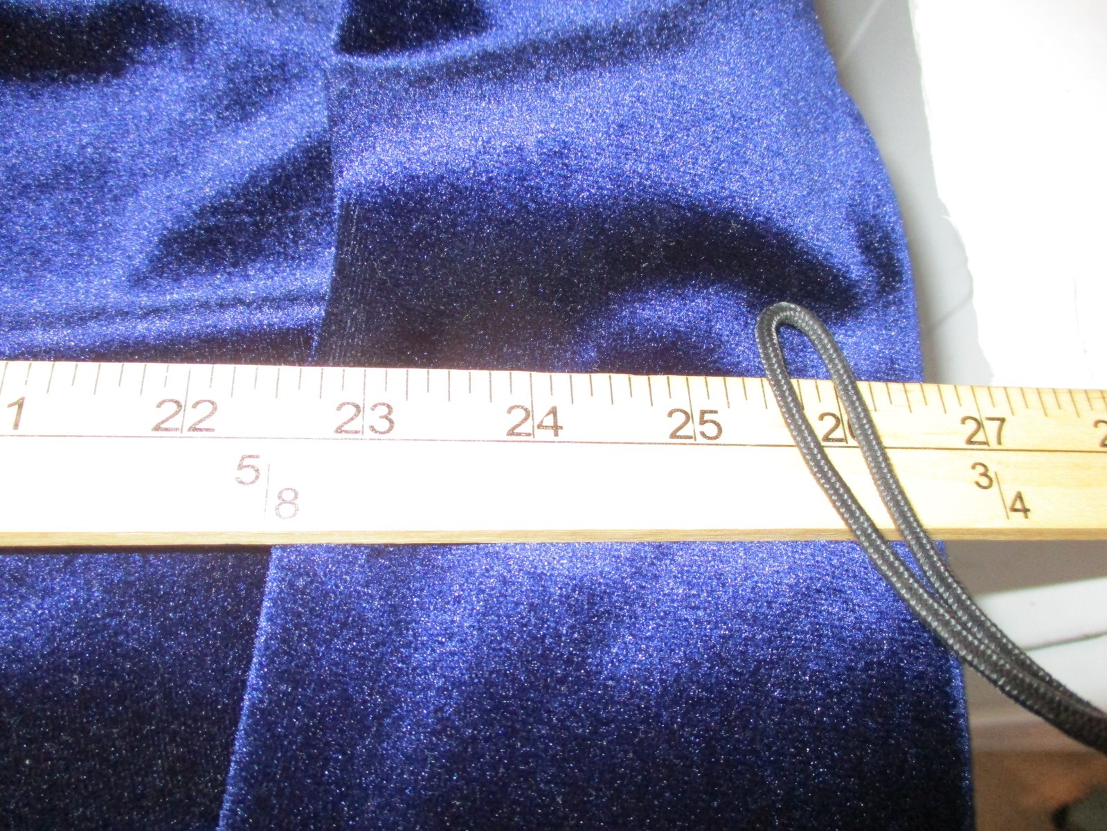 Vintage Aria Deep Blue Velvet Velour Zip Long House Coat / Robe Quilt Bodice M-L
