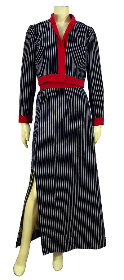Rare Don Luis De Espana Vintage 70’s Striped Maxi Skirt Suit & Jacket Size 14