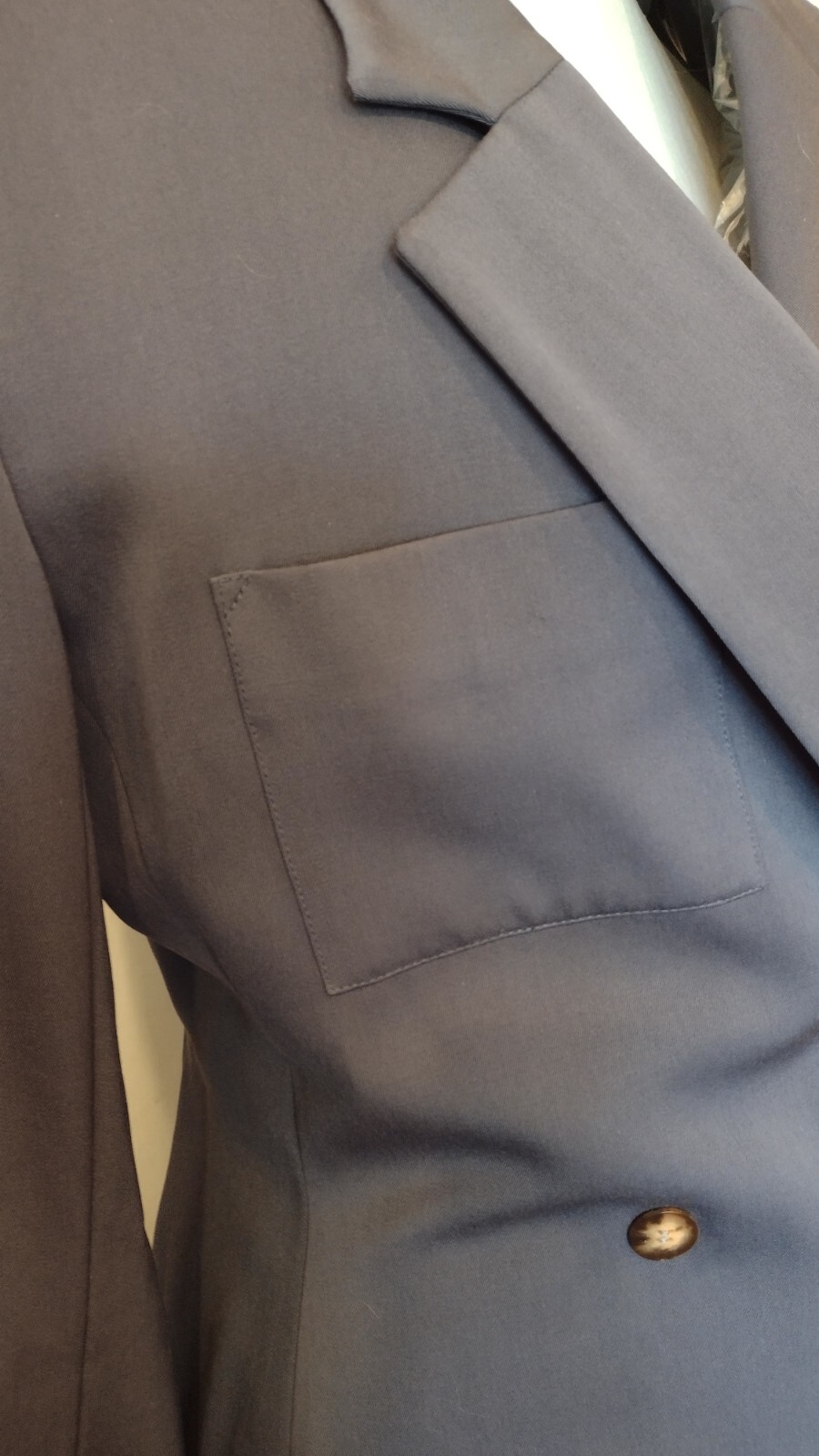 1980’s Ronaldus Shamask 2pc Pant Suit Deep Blue/Grey sz 14