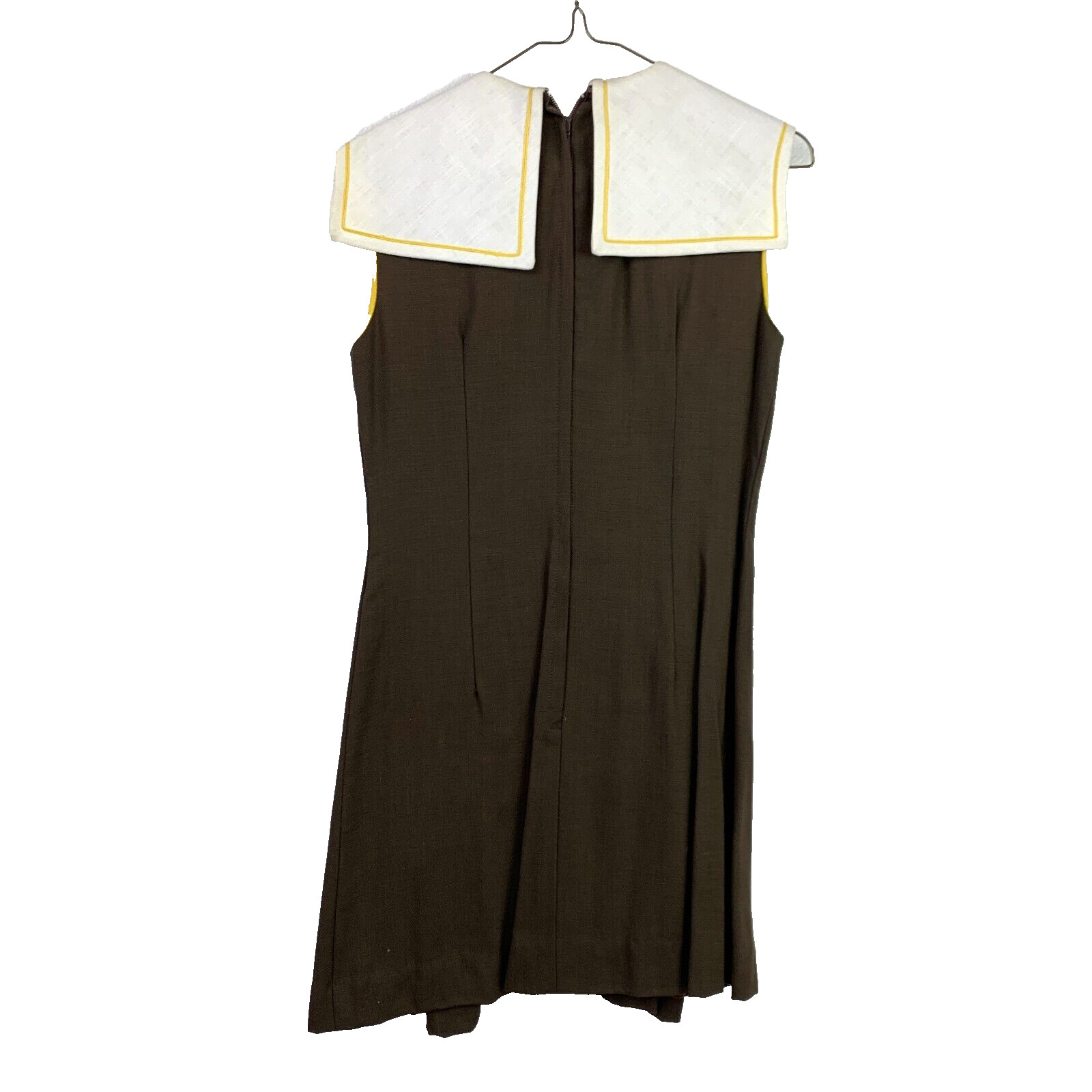 Vintage 50s 60s Parfait Originals Brown Short Sailor Dress Size 11 Chest 31″