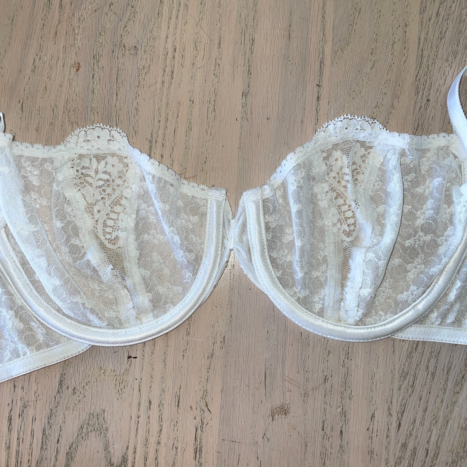 Vtg Oscar de la Renta Lace Bra Unlined Underwire Wedding White 36C Style 14210