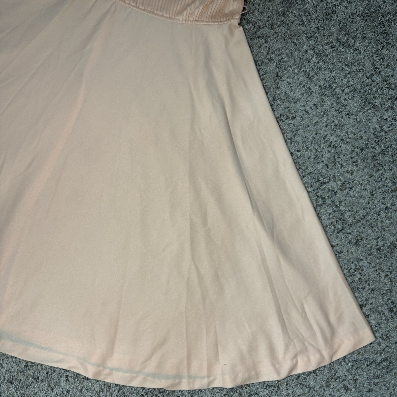 Vintage Queen’s Row Inc Size 18 Elastic Waist Dress Coral Flowy Skirt Cap Sleeve