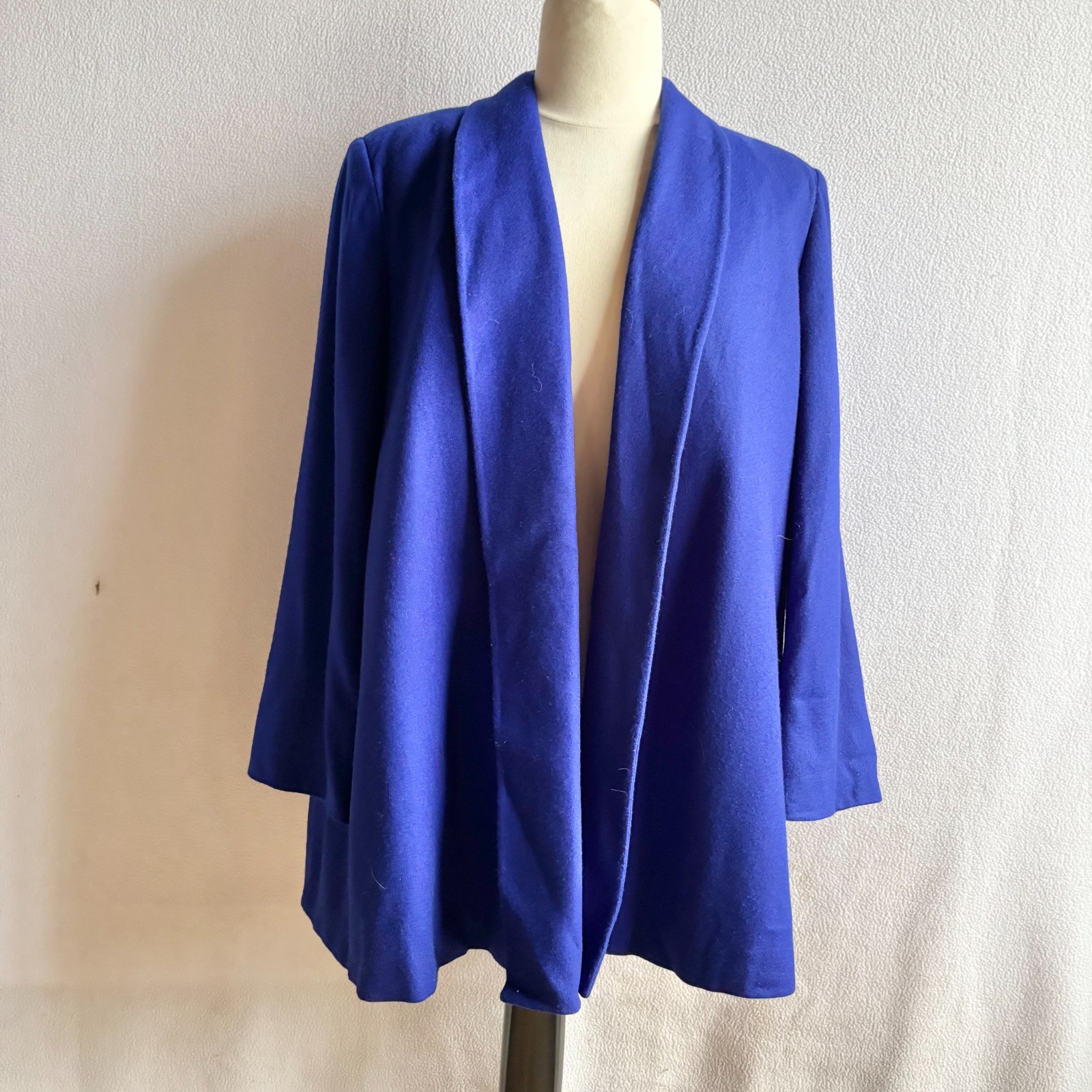 Vintage 1980s Saville II Blue Wool Swing Coat 16W