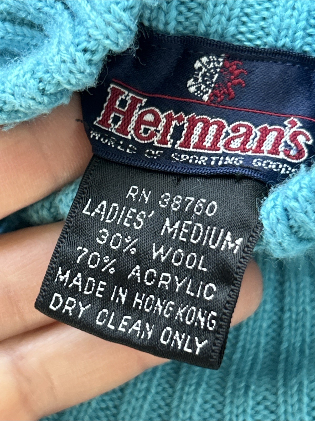Vtg 80’s Hermans Wool Blend Pink & Blue Stars Skate Streetwear Medium Women