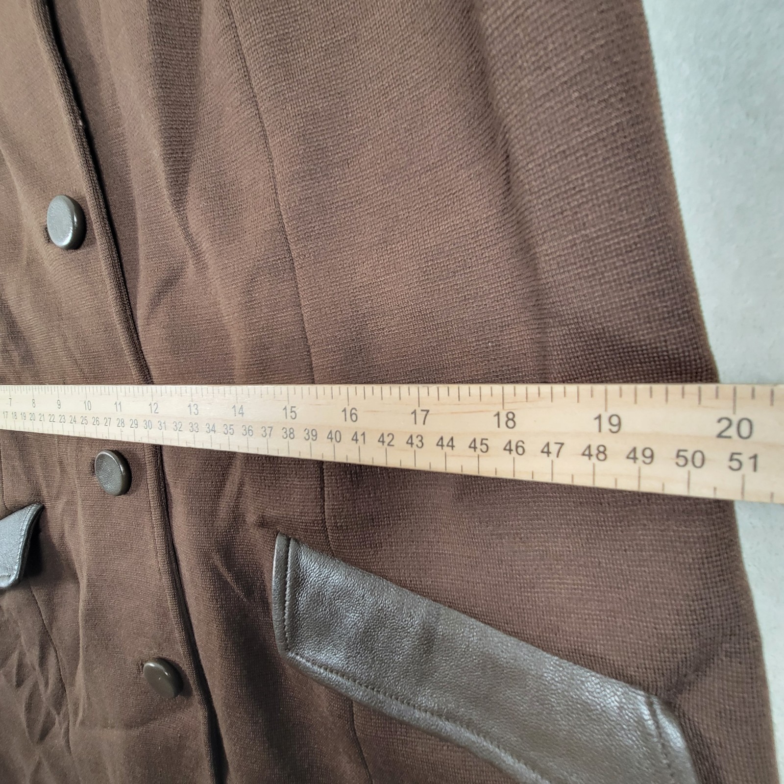 Vintage Butte Knit Sweater Jacket Brown Wool And Leather Measurements In Photos