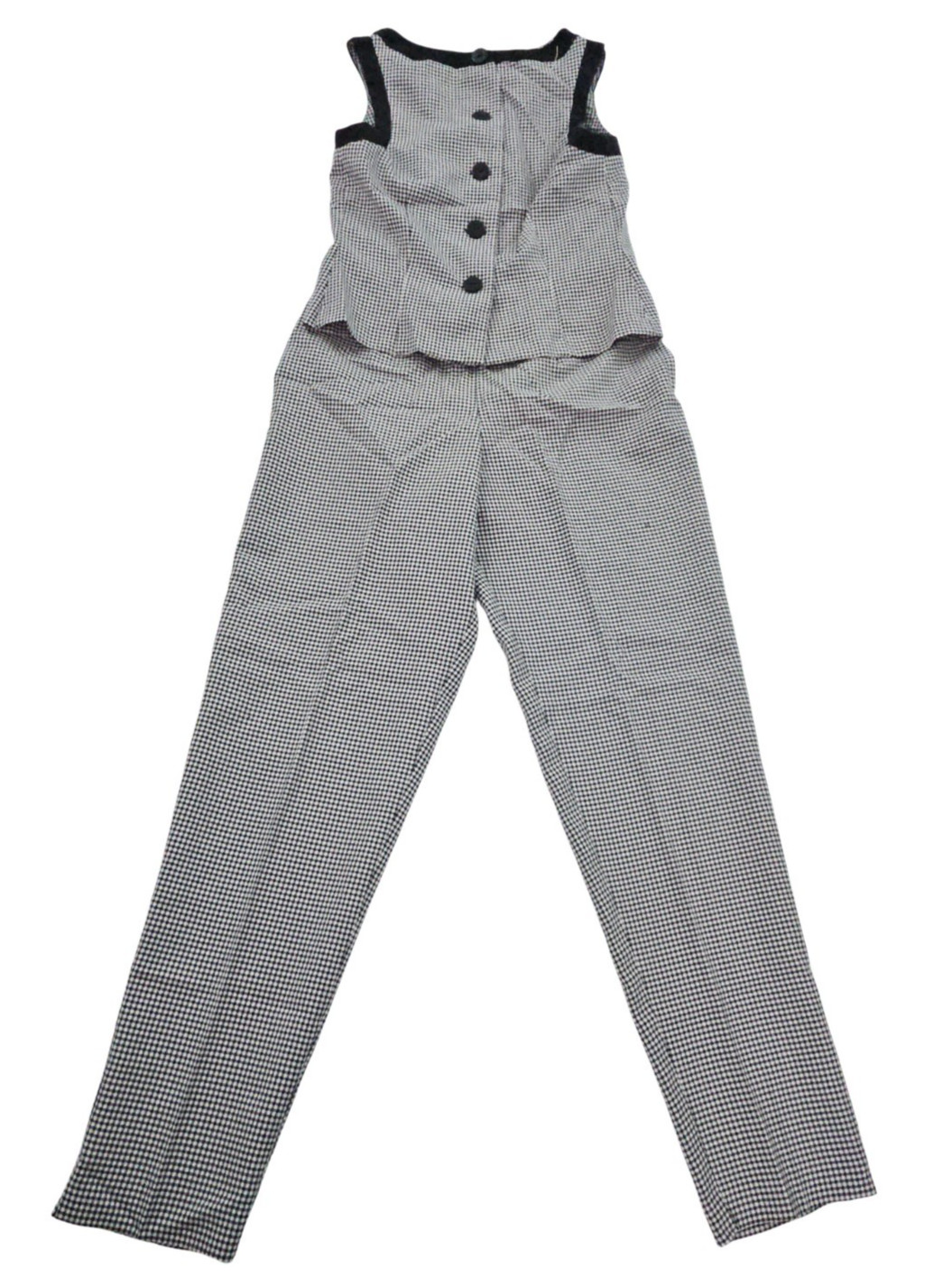 Vintage Sarah Richards 90s Pantsuit Womens Size 7 Vest Button Front Pants Check