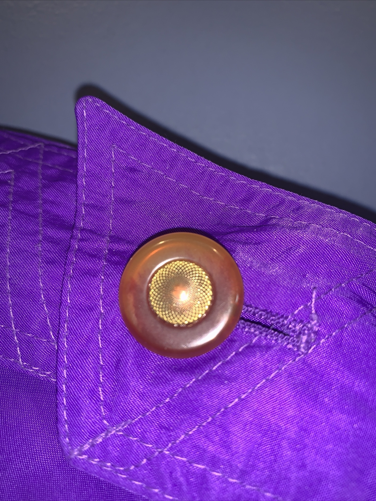 Vintage J. Gallery Trench Sz 12 Purple Chartreuse Zip Out Liner Bakelite
