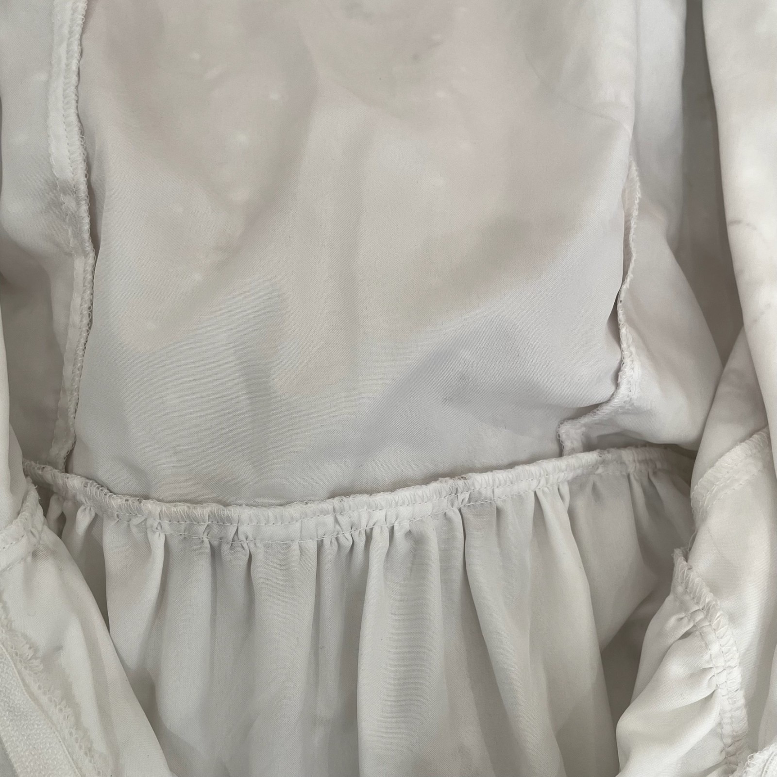 VTG 60s Tea Dress White Swiss Dot Embroidered Floral Classic Cotton Lined S/XS