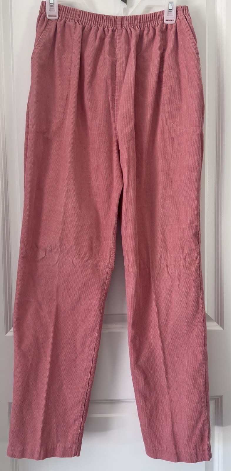 Early 1980s VTG Blair Pink Classic Corduroy Pants Size 14 Pull On Elastic Waist
