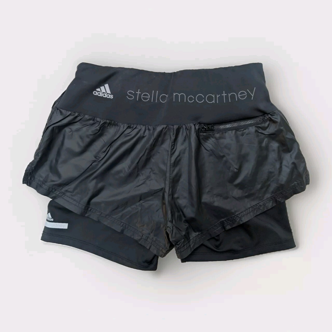 ADIDAS Stella McCartney Glanz Nylon Shorts Running Womens Gym S Vintage Sports