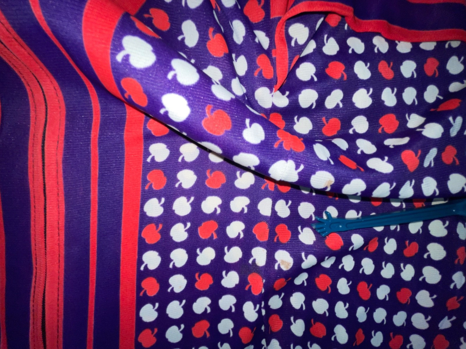 VTG 60S WOMEN GEOMETRIC APPLE PRINT RETRO DISCO MOD FRONT ZIP GOGO SCOOTER DRESS