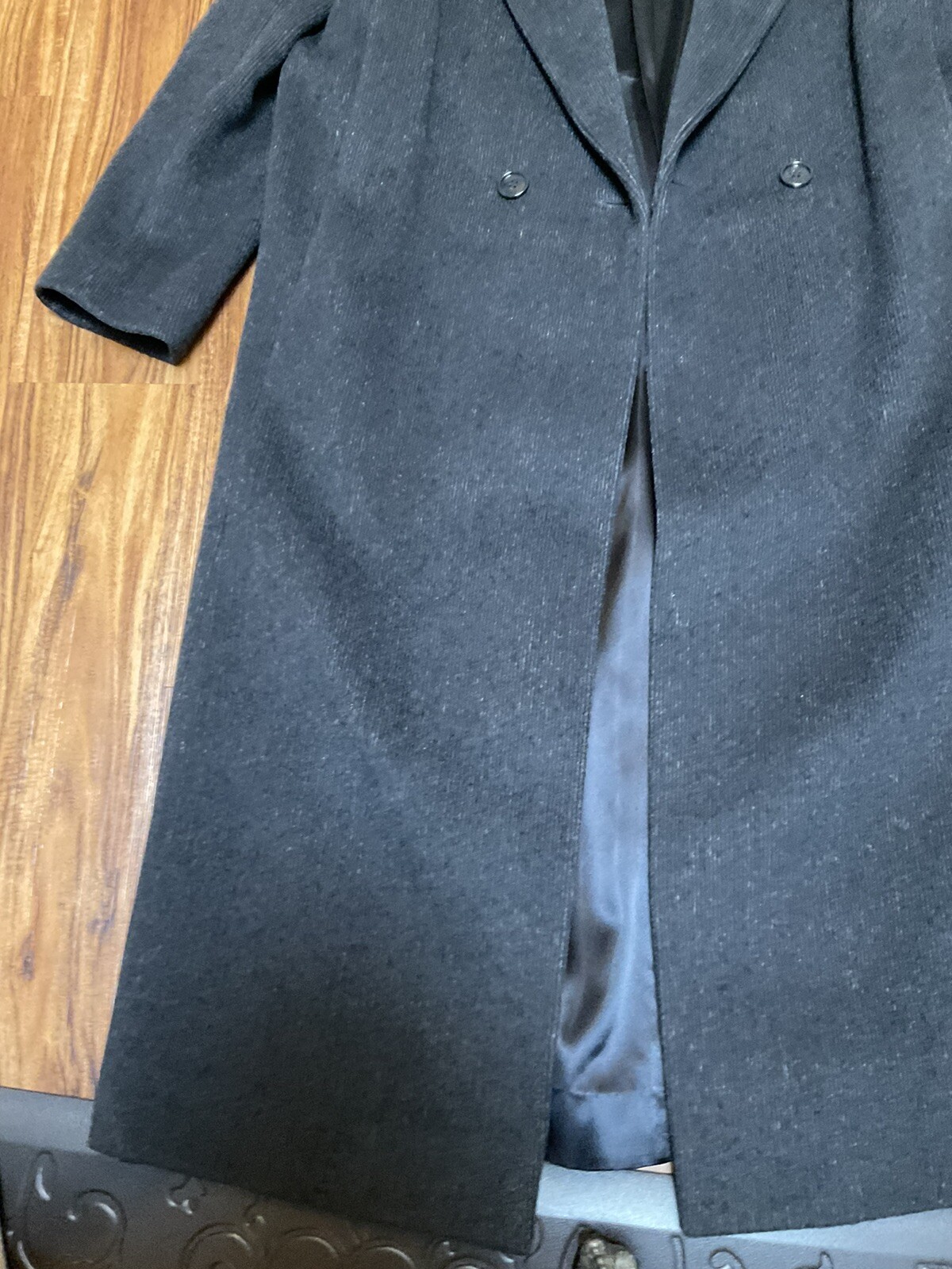 Vintage 80’s over coat winter jacket cashmere wool blend Women’s Black USA Union