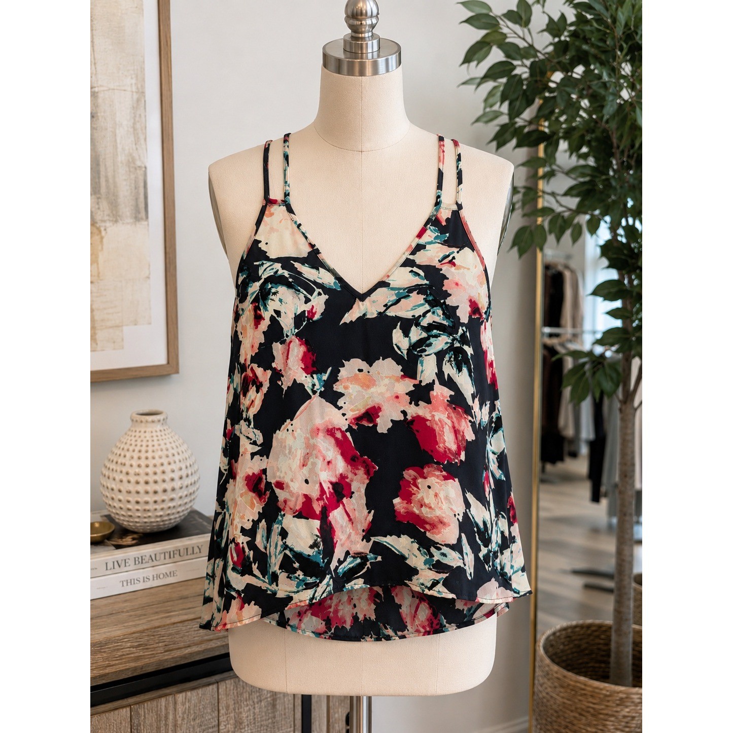 Eight Sixty Floral Swing Cami Tank | Double Strap | Women’s Small