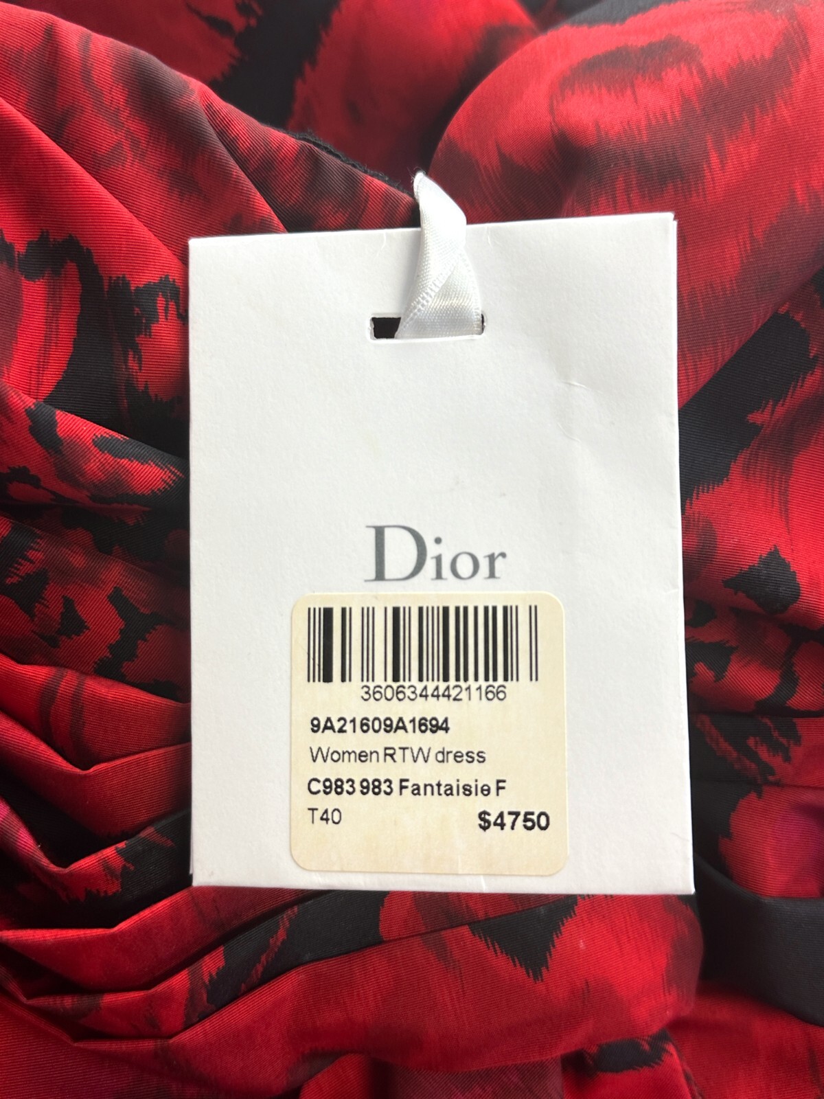 NEW CHRISTIAN DIOR By John Galliano Silk Tube Dress 40 8 Red Rose Print F/W 2009