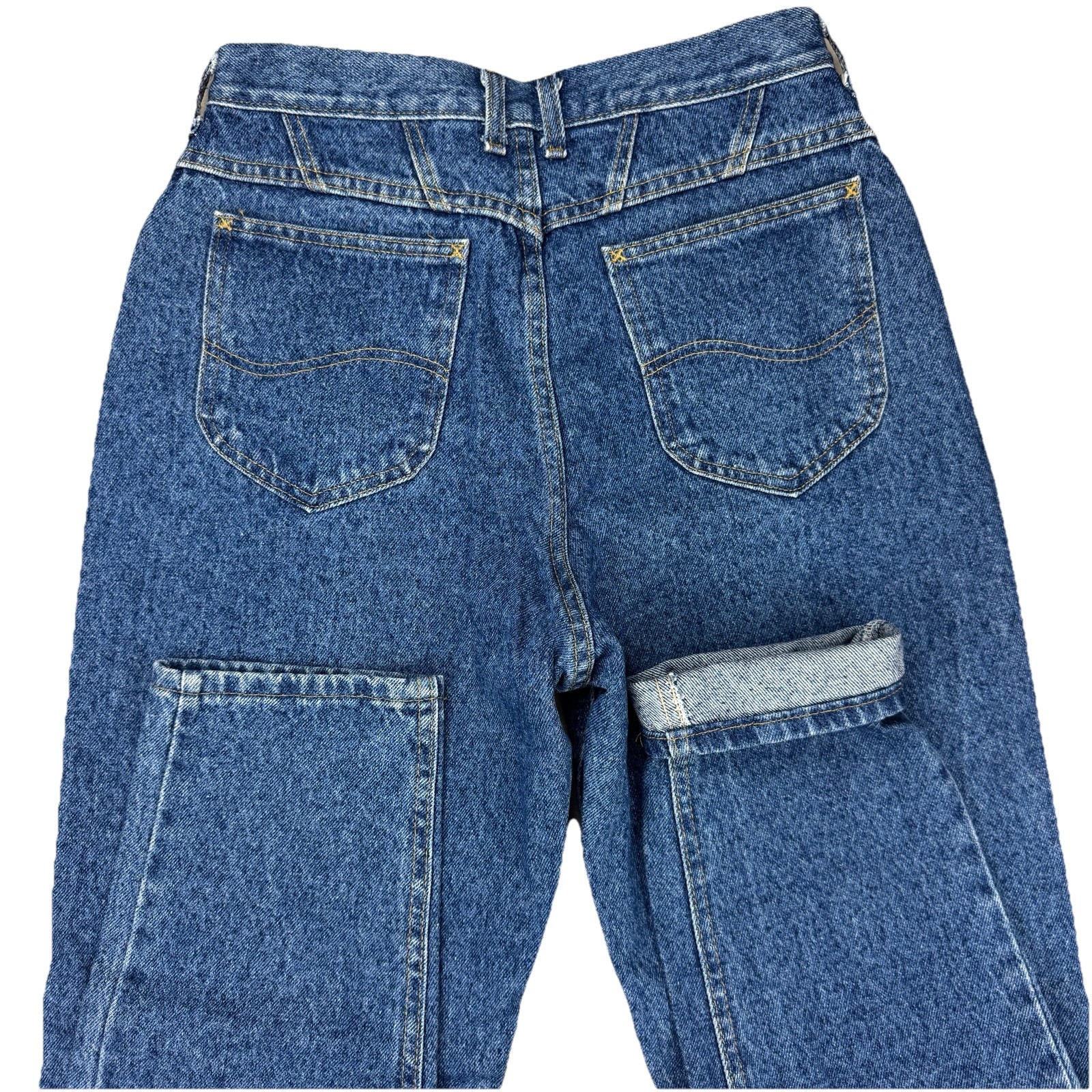 Vin Lee USA Yoke High Rise Utility Carpenter Mom Jeans Women’s 12 Long (29×33)