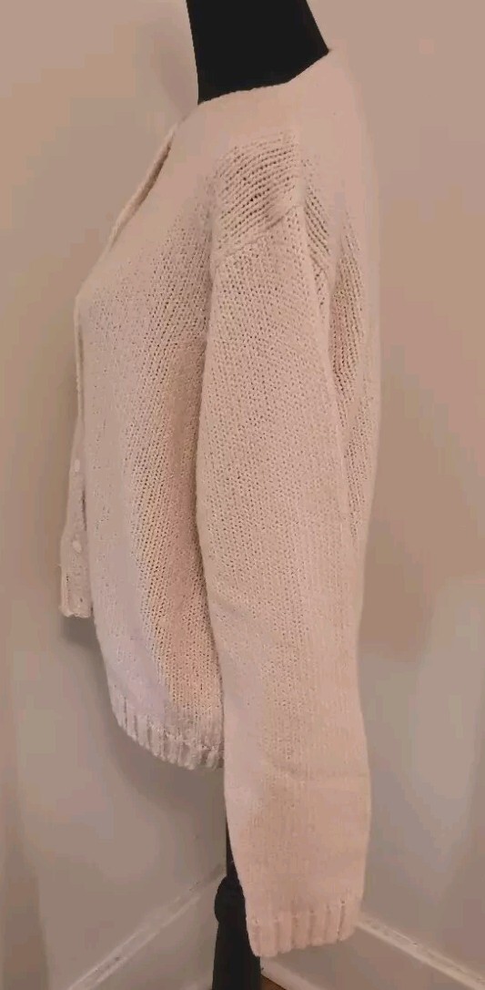 Vintage Carson Pirie Scott Cardigan Chunky Powder Pink Sweater Grandma Cottage