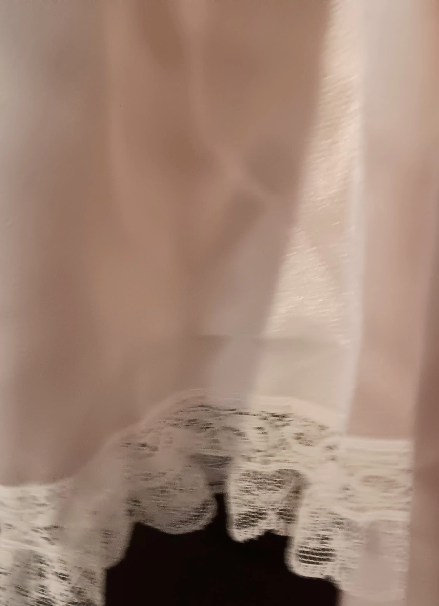 Vintage 70’s Christian Dior Pale Pink Night Gown With Lace Medium ILGWU NWOT