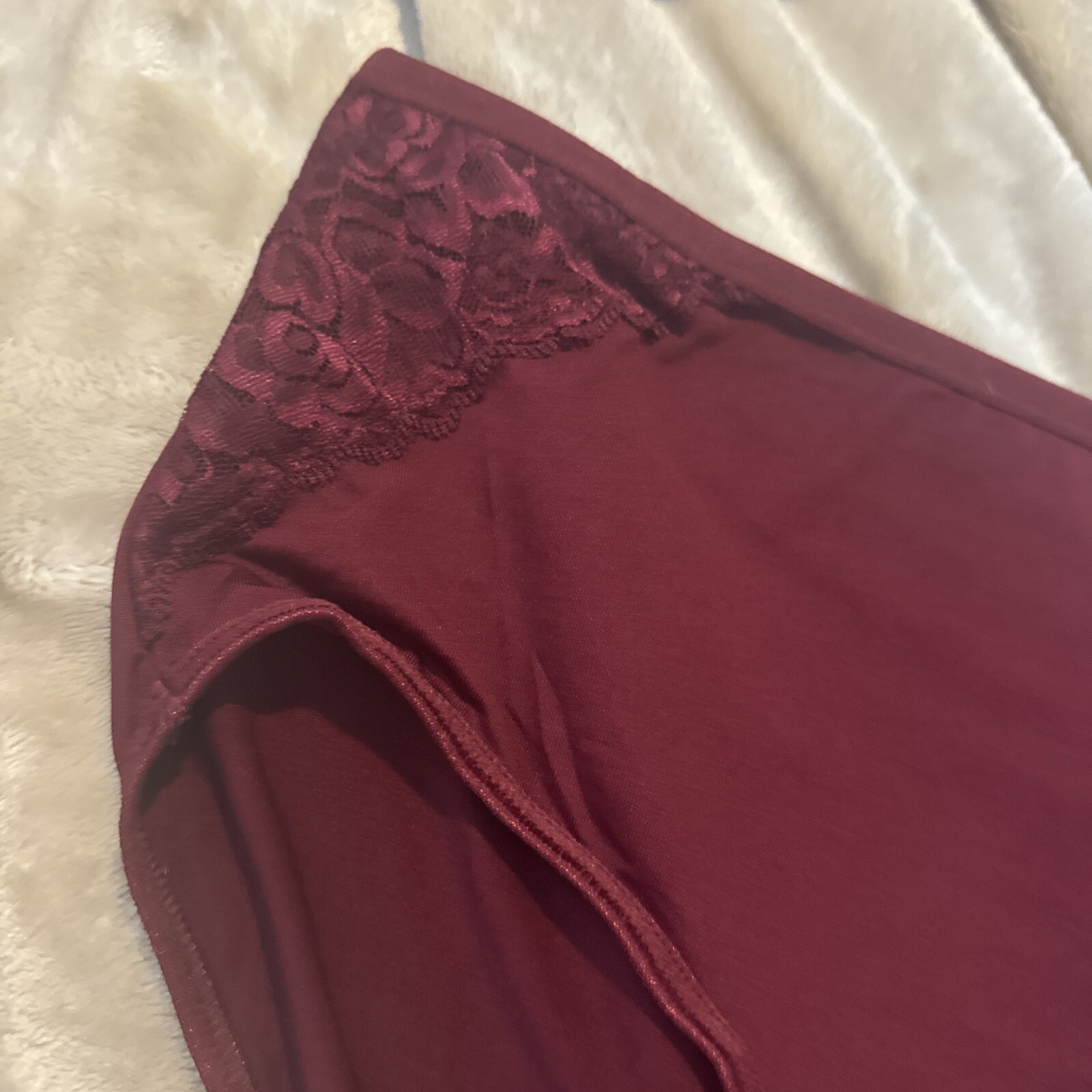 Vintage KATHY IRELAND polyester, spandex, lace trim, High Cut Bikini Panties 2X